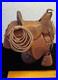 VTG_Pugsley_Brasil_Salesman_Sample_Leather_Saddle_w_Wood_Stand_Very_good_9_01_hobm