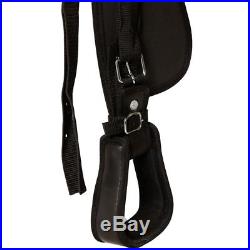 VidaXL Western Saddle with Breast Collar&Horse Headstall Real Leather 15 Black