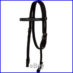 VidaXL Western Saddle with Breast Collar&Horse Headstall Real Leather 17 Black
