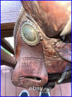 Vintage Easy Rider Action Saddle Tooled Leather Western Horse Saddle 22x16