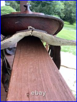 Vintage Easy Rider Action Saddle Tooled Leather Western Horse Saddle 22x16