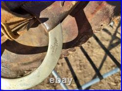 Vintage Fred Mueller Western Saddle Rounded Skirt 14 Seat
