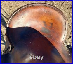 Vintage Fred Mueller Western Saddle Rounded Skirt 14 Seat