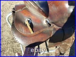 Vintage Fred Mueller Western Saddle Rounded Skirt 14 Seat