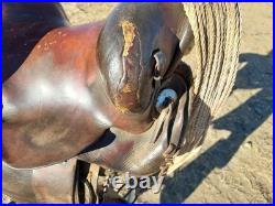 Vintage Fred Mueller Western Saddle Rounded Skirt 14 Seat