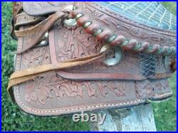 Vintage Hand Tooled Child's Saddle Made for Kenny Rogers' Son