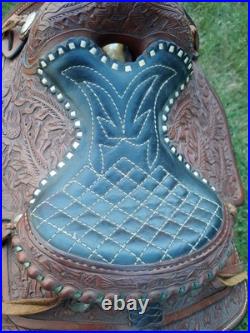 Vintage Hand Tooled Child's Saddle Made for Kenny Rogers' Son