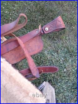 Vintage Hand Tooled Child's Saddle Made for Kenny Rogers' Son
