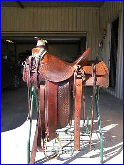 Vintage Handmade Custom Western Saddle 15 seat