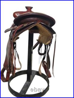 Vintage Hereford Tex Tan 16 Western saddle Tooled