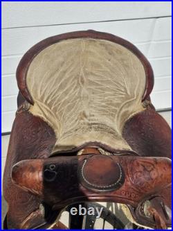 Vintage Hereford Tex Tan 16 Western saddle Tooled