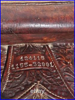 Vintage Hereford Tex Tan 16 Western saddle Tooled