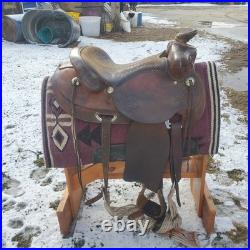 Vintage LEDDY roping ranch saddle, 16 paddedseat