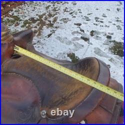 Vintage LEDDY roping ranch saddle, 16 paddedseat