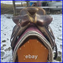 Vintage LEDDY roping ranch saddle, 16 paddedseat