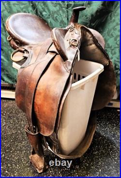 Vintage Leather Australian Style Horse Saddle