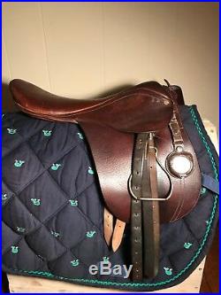 Vintage Leather Horse Racing Saddle w Crop Holder & Stopwatch
