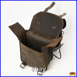 Vintage Leather Horse Saddle Bag Western Equestrian Riding Pannier Storage Bag