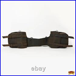 Vintage Leather Horse Saddle Bag Western Equestrian Riding Pannier Storage Bag