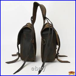 Vintage Leather Horse Saddle Bag Western Equestrian Riding Pannier Storage Bag