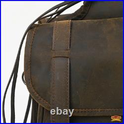 Vintage Leather Horse Saddle Bag Western Equestrian Riding Pannier Storage Bag