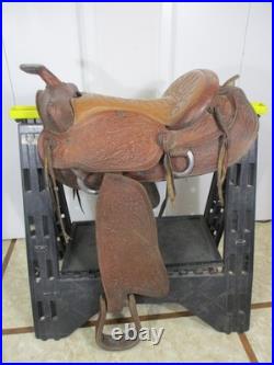 Vintage Leather Western Trail Style Horse Riding Saddle Model #1432