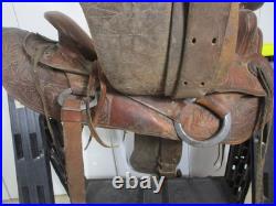 Vintage Leather Western Trail Style Horse Riding Saddle Model #1432