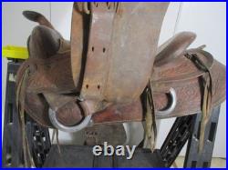 Vintage Leather Western Trail Style Horse Riding Saddle Model #1432