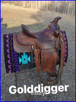 Vintage MacPherson Western Ranch Saddle With Semi QH Bars 16 Inch Seat