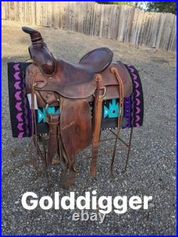 Vintage MacPherson Western Ranch Saddle With Semi QH Bars 16 Inch Seat