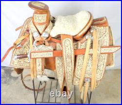 Vintage Museum Mexican Charro Saddle Silver Hand Tooled Leather Sword Never Used