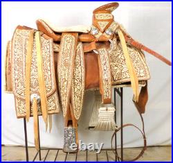 Vintage Museum Mexican Charro Saddle Silver Hand Tooled Leather Sword Never Used Vintage Museum Mexican Charro Saddle Silver Hand Tooled Leather Sword Never Used