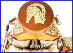 Vintage Museum Mexican Charro Saddle Silver Hand Tooled Leather Sword Never Used