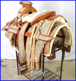 Vintage Museum Mexican Charro Saddle Silver Hand Tooled Leather Sword Never Used