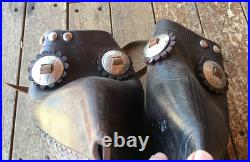 Vintage Tapaderos Studs Basket Weave 17 No Stir-ups