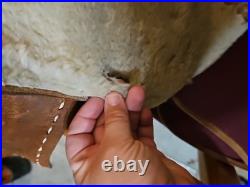 Vintage Tooled Leather Western Pony Saddle With Roughout Seat See Photos