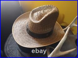 Vintage Tooled Leather Western Saddle Floral Design/ Hat/ Boots/Horns