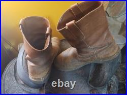 Vintage Tooled Leather Western Saddle Floral Design/ Hat/ Boots/Horns