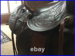 Vintage Western Horse Saddle 15 Equestrian Rare With Stirrups Leather Rare Heavy