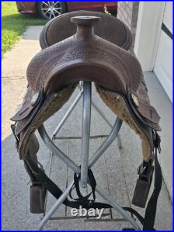 Vintage Western Saddle Custom Hand Carved Leather
