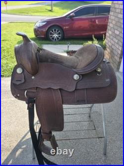 Vintage Western Saddle Custom Hand Carved Leather
