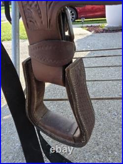 Vintage Western Saddle Custom Hand Carved Leather