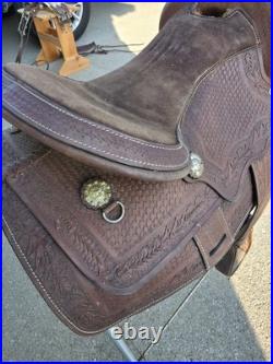 Vintage Western Saddle Custom Hand Carved Leather