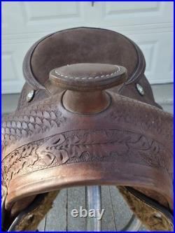 Vintage Western Saddle Custom Hand Carved Leather