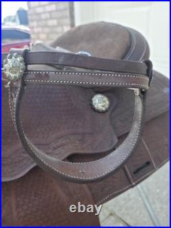 Vintage Western Saddle Custom Hand Carved Leather