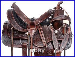 WESTERN TRAIL LEATHER EQUITATION HORSE SADDLE TACK 17 in