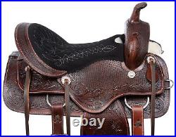 WESTERN TRAIL LEATHER EQUITATION HORSE SADDLE TACK 17 in