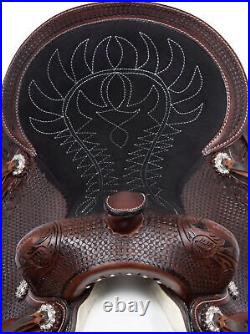 WESTERN TRAIL LEATHER EQUITATION HORSE SADDLE TACK 17 in