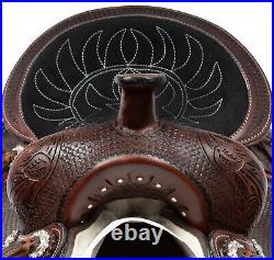 WESTERN TRAIL LEATHER EQUITATION HORSE SADDLE TACK 17 in