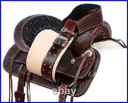 WESTERN TRAIL LEATHER EQUITATION HORSE SADDLE TACK 17 in